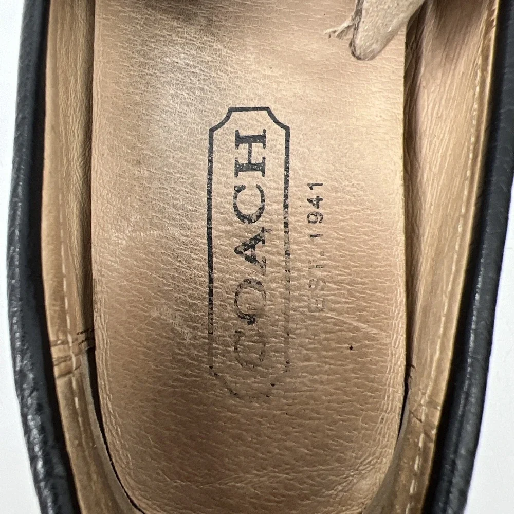Coach Neal Driving Loafers Men's Size 11M Black Leather Pebbled Comfort